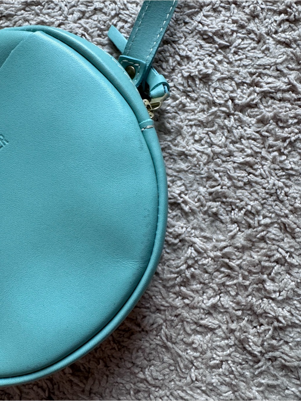 Portland Leather Mint Round Crossbody Purse - Picture 3 of 7